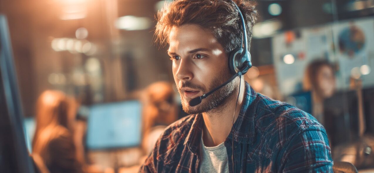 IT service desk specialist providing remote technical support to a client.