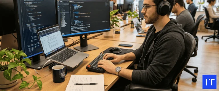 Nearshore software development team managing intellectual property and governance across distributed locations
