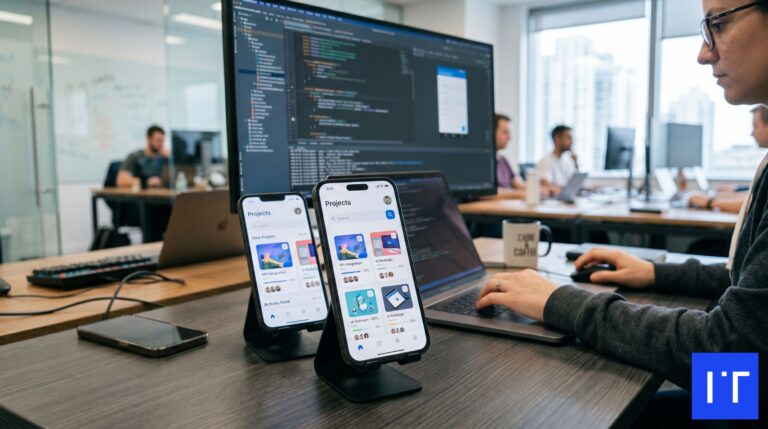 Build iOS, Android, and cross-platform apps with a nearshore mobile team in Poland. Same timezone, EU law, 35–45% below Western European rates
